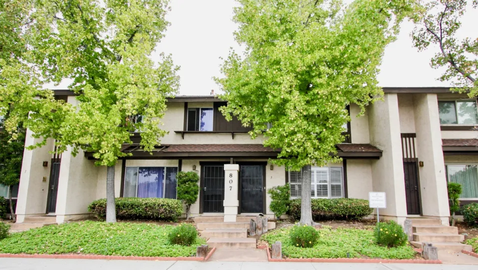 Beautifully landscaped apartments at the Mollison Villas of El Cajon, California.