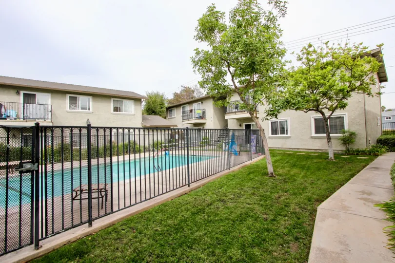 The swim area at the Naranca Villas apartments in El Cajon, CA