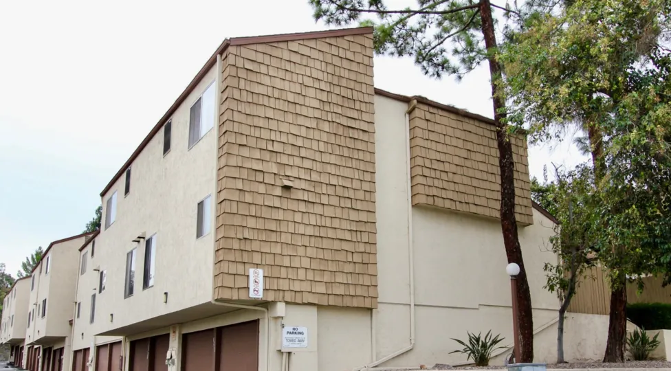 Partridge Village, El Cajon, backside of the building with nice trees