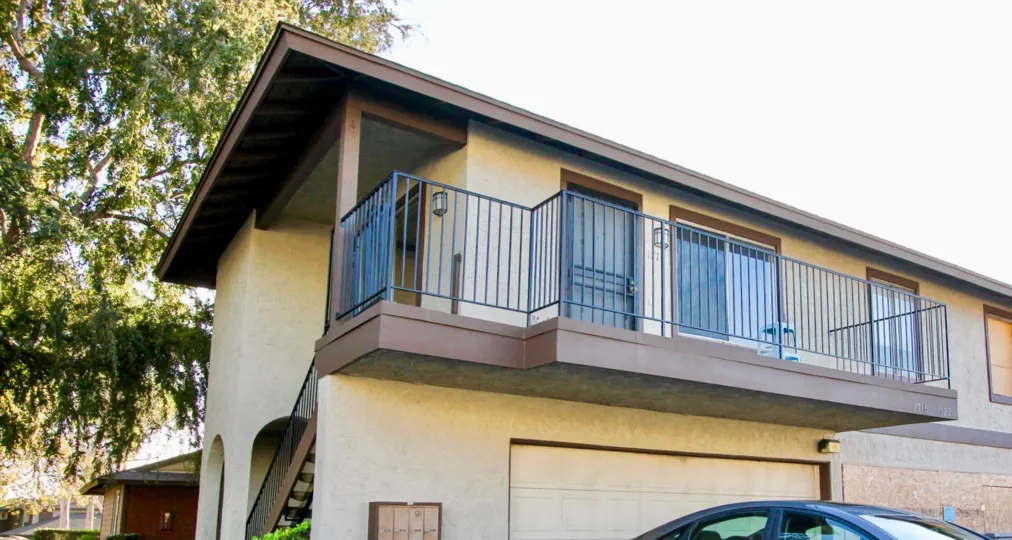Front View of house in Pepper Drive Estates, El Cajon, California showing outer view and garage.
