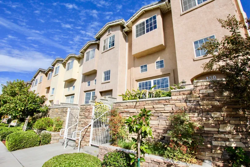 Promenade Square in El Cajon, California features beautifully landscaped grounds,