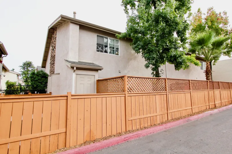 A rear view of the apartments at South 2nd Grove in El Cajon, California