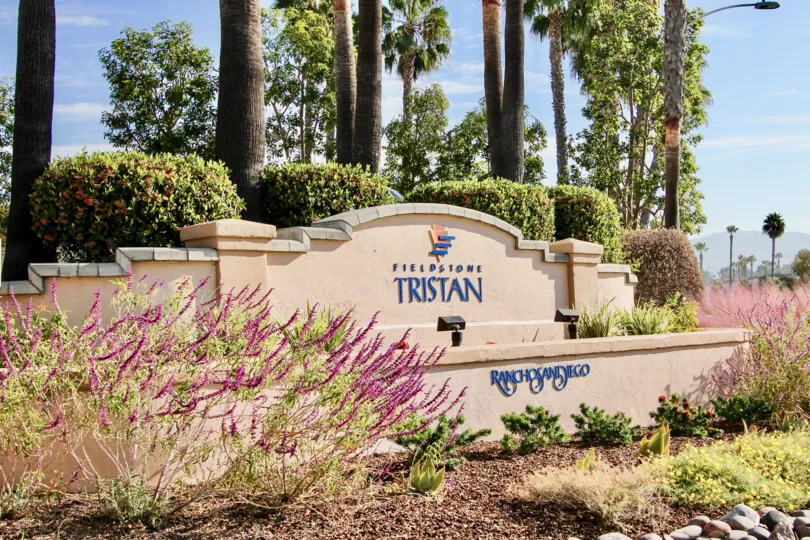 Stone sign for Fieldstone Tristan, Rancho San Diego