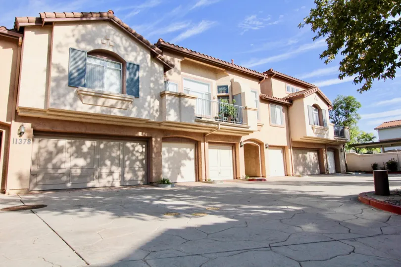 A front view of Tristan Apartments in El Cajon, California on a clear and sunny day.