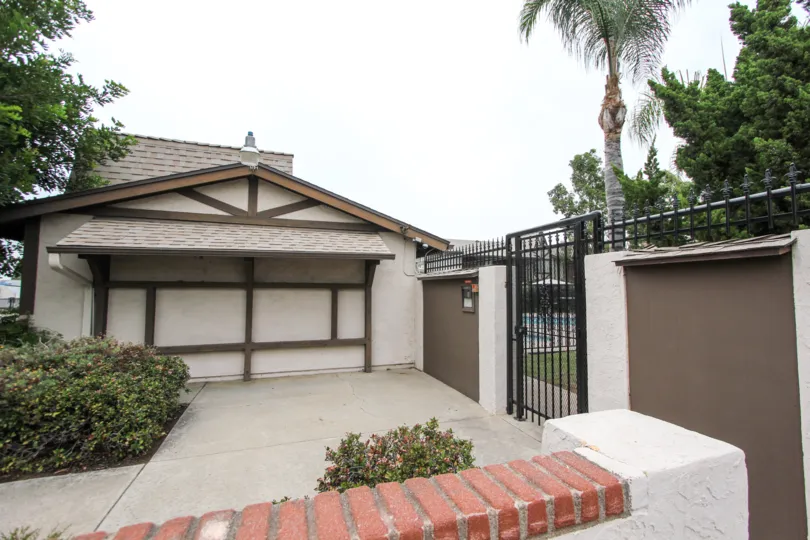 Garage and gate at Villa De Rhine in El Cajon California