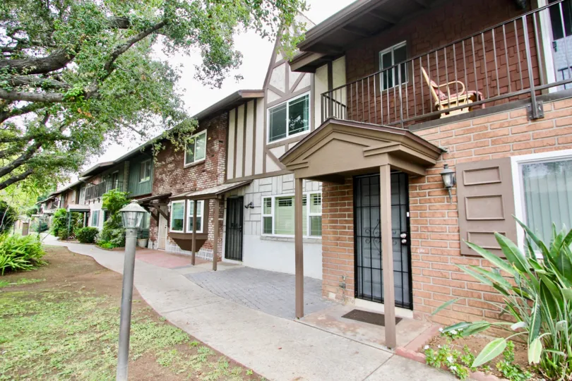 Residence near walkway at Villa De Rhine in El Cajon California