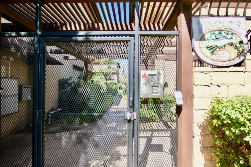 A gat entering the Vintage 81 secure community in El Cajon, California