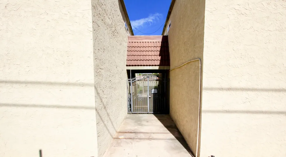 Alleyway between buildings at Washington Heights in El Cajon California