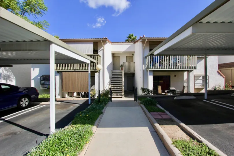 Parking area near residential buildings at Bernardo Hills in Escondido California