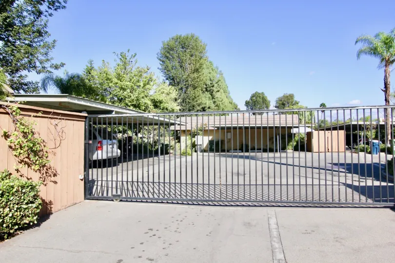 Entrance gate to Broadway Pines in Escondido in California on a sunny day