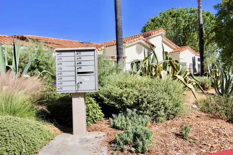 Community mailboxes in Castle Creek Villas in Escondido, California