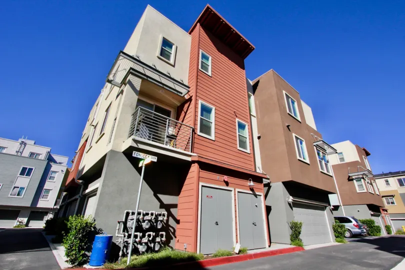 The colorful complex of City square on a sunny day in Escondido CA