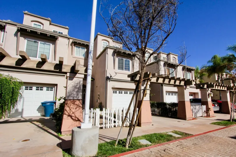 Housing structures at Escondido Park Row in Escondido California