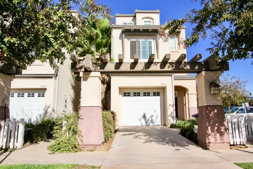 Three story townhomes with attached garage at Escondido Park Row in Escondido California