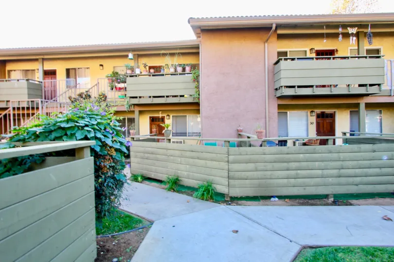 A colorful apartment complex called Grand Tree Park in the Escondido CA area