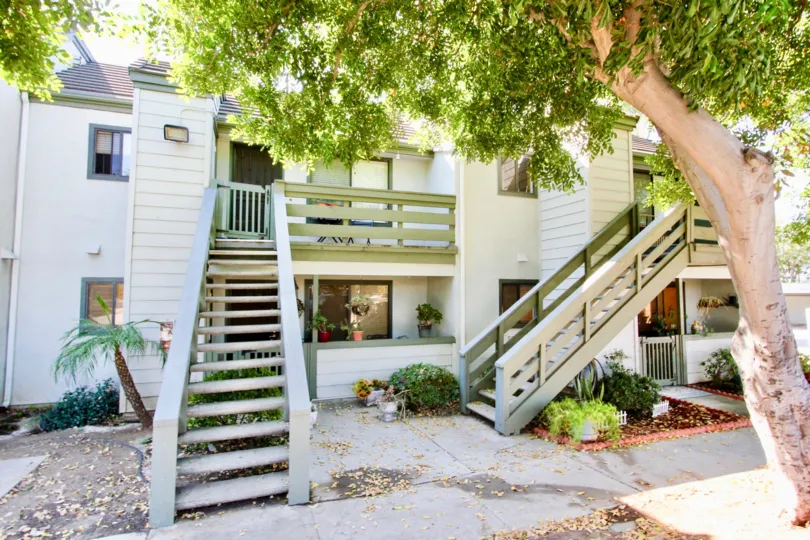 Residential building with attached stairways at Hidden Glen in Escondido California