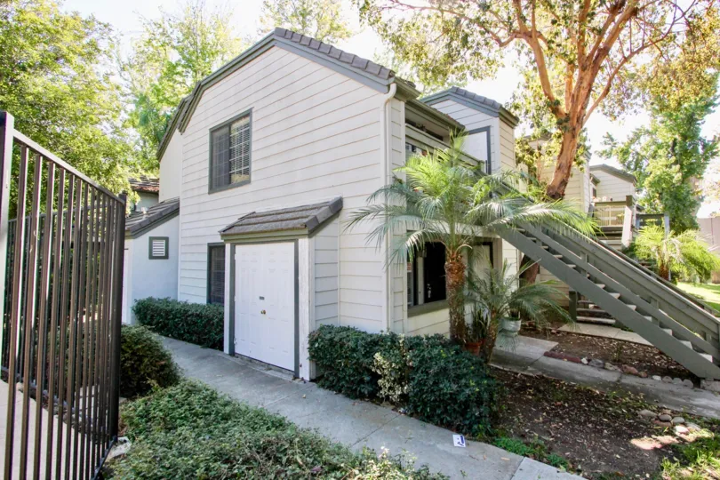 Two story housing structure with attached stairway at Hidden Glen in Escondido California