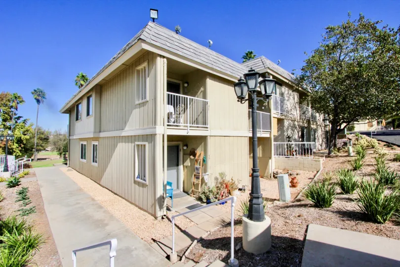 Hidden Meadows Condos community Escondido California balcony covered entry outdoor lighting windows