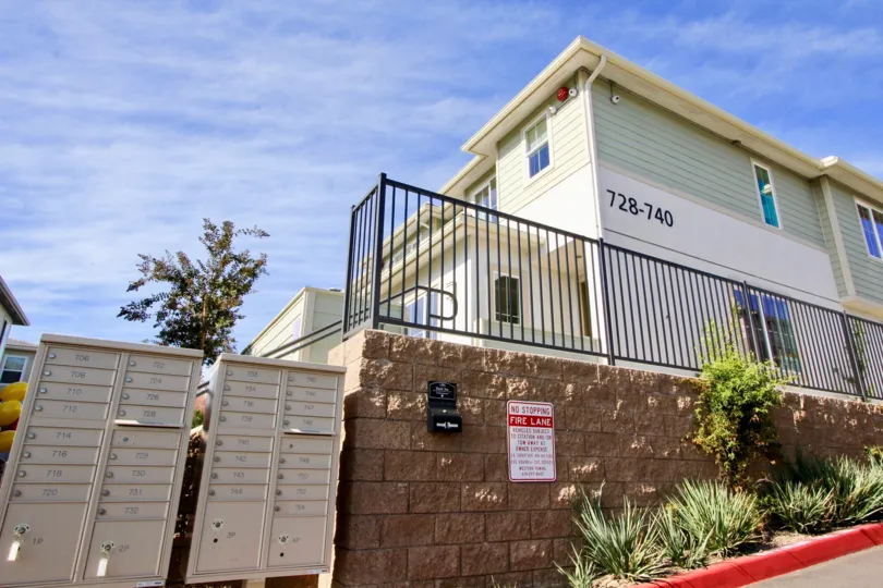 Mail boxes outside of a residential building at Level Fifteen in Escondido California