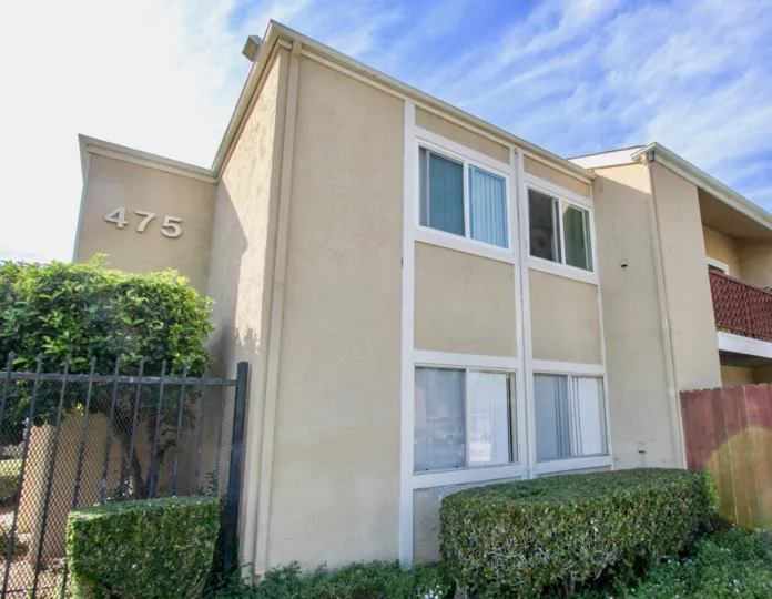 Midway North , Escondido  . California,brown building, number