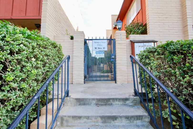 entrance for unit 16-21 of Monte Cristo Villas in Escondido in California