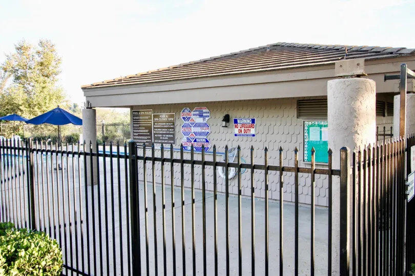 Gated swimming pool at Morningside Woods in Escondido California