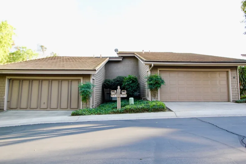 Two garage buildings with yard at Morningside Woods in Escondido California