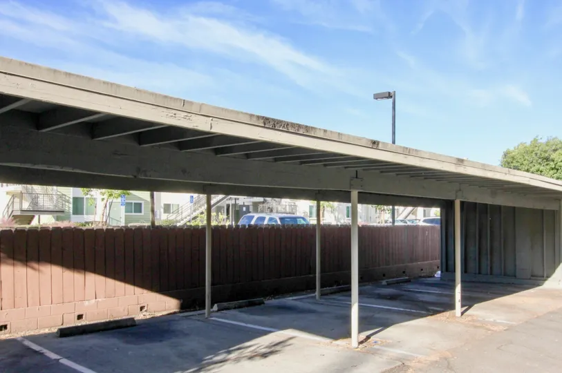 Parking lot near fence at Villa La Paz in Escondido California