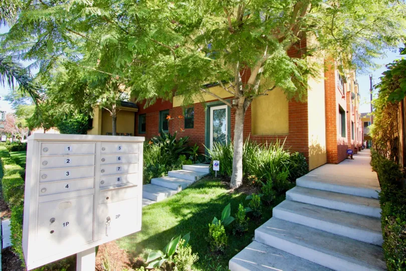 Colourful villa with green trees and steps on a sunny day in 12 on Polk of Hillcrest