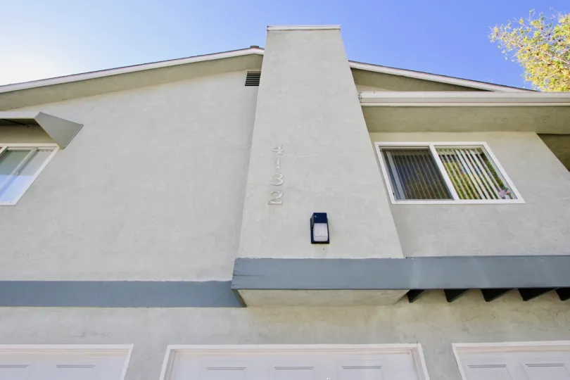 Enclosed garages at Campus Villas in Hillcrest, California.