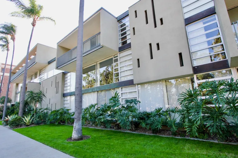 A Green lawn and palmtrees in front a posh villa in Solomon Building, Hillcrest