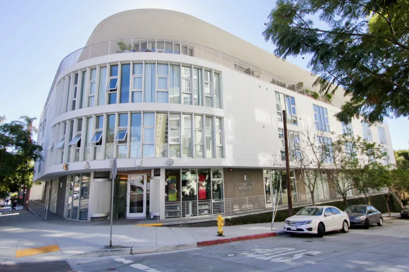 Round building with glass windows in The Cairo community of Hillcrest, CA
