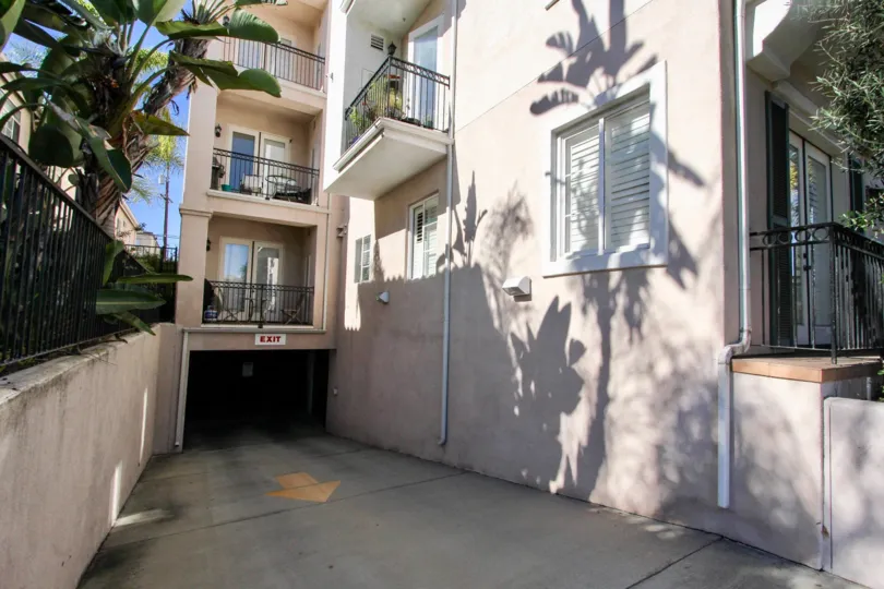Beautiful apartment with trees around in front of Apartment