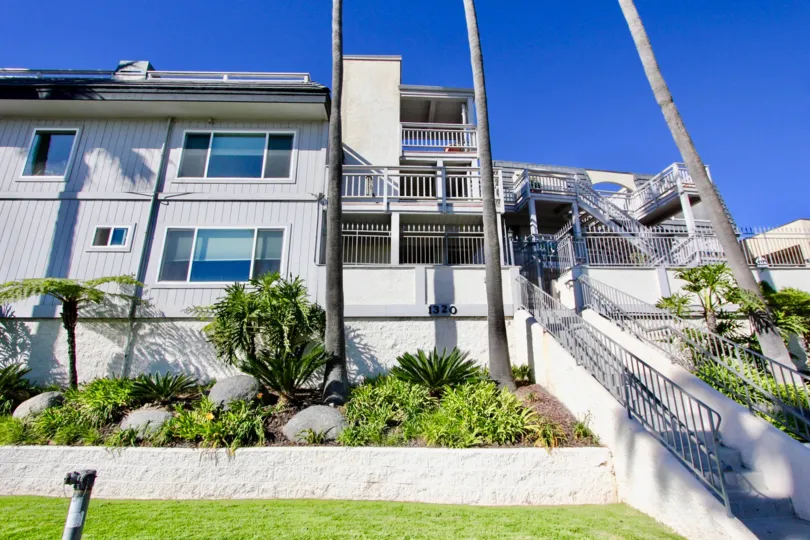 Three story housing with attached stairway at Cortez in Imperial Beach California