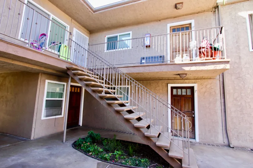 A welcoming courtyard at Iris Gardens in Imperial Beach Calilfornia