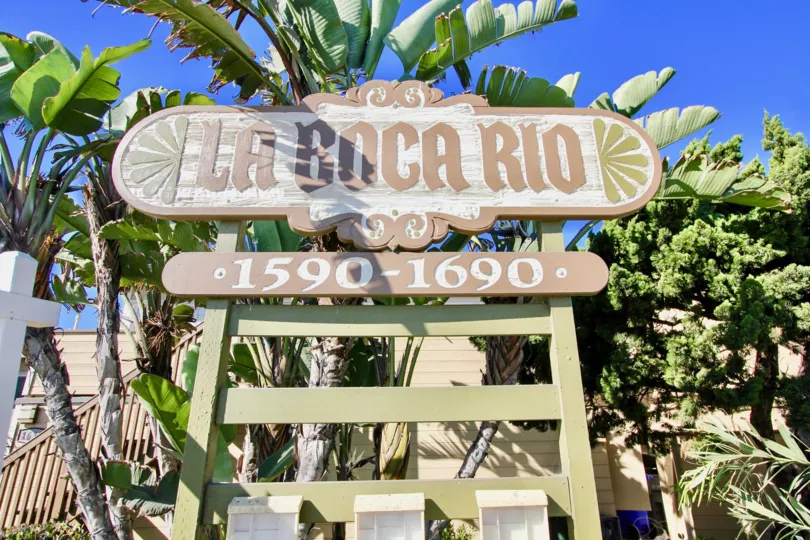 Community address sign at La Boca Rio in Imperial Beach California