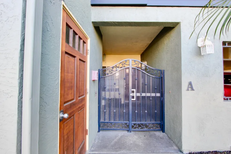 Front view of the door in Ocean Terrace placed letter A at left side of the door