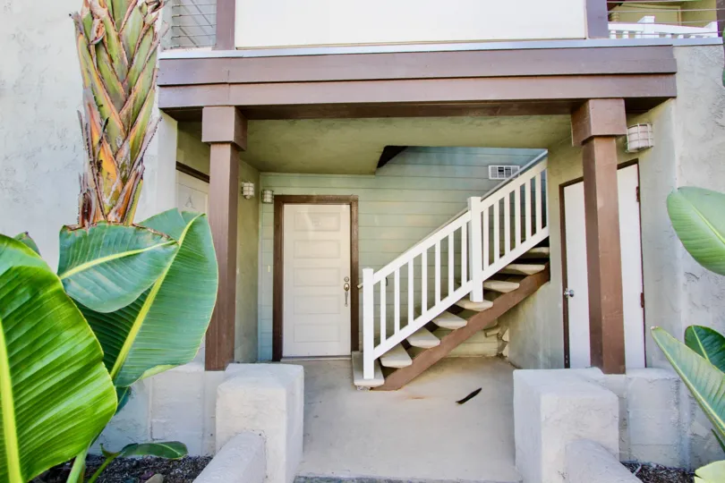 Residential units with attached stairway at On Seacoast in Imperial Beach california