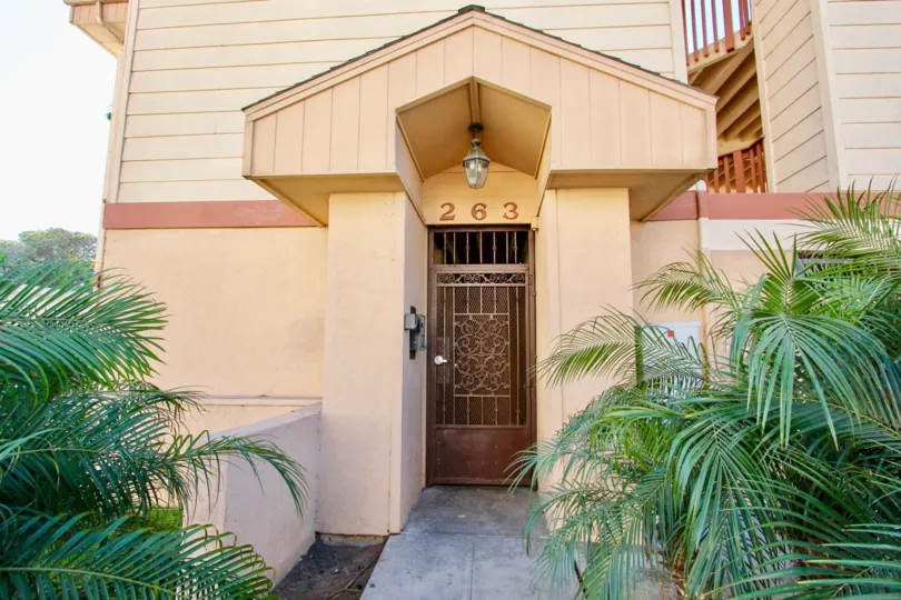 A pleasant day in Playa Dahlia has Villa with plot number 263 and plant in front of the house