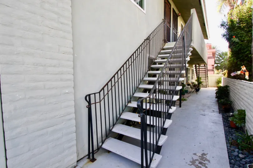 A great view of the Seabreeze Condominiums from the bottom of the stairs
