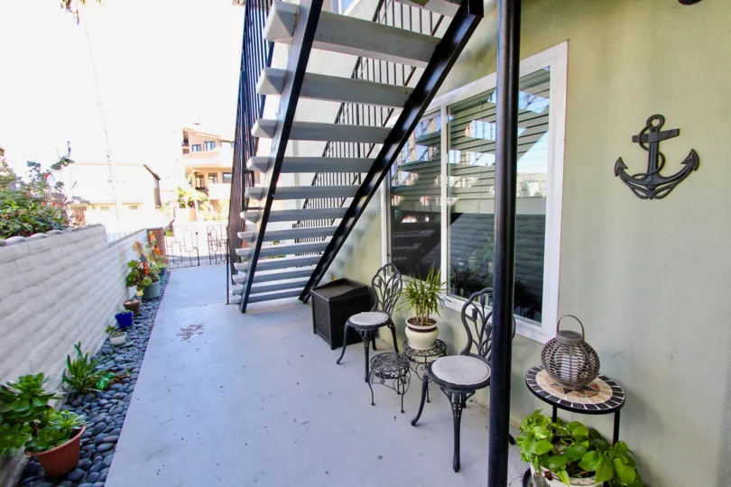 Stairway attached to residence inside Seabreeze Condominiums in Imperial Beach CA