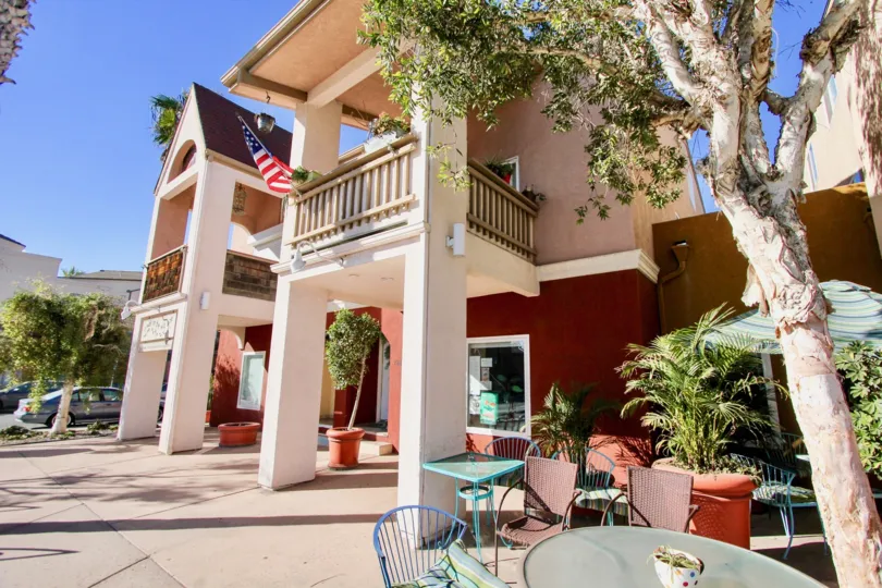 Two story residential units with patio at Shopkeeper at the Beach in Imperial Beach California