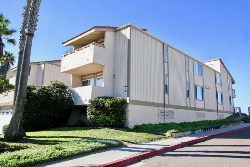 Two story condos near street at Southwesterly Shore in Imperial Beach California
