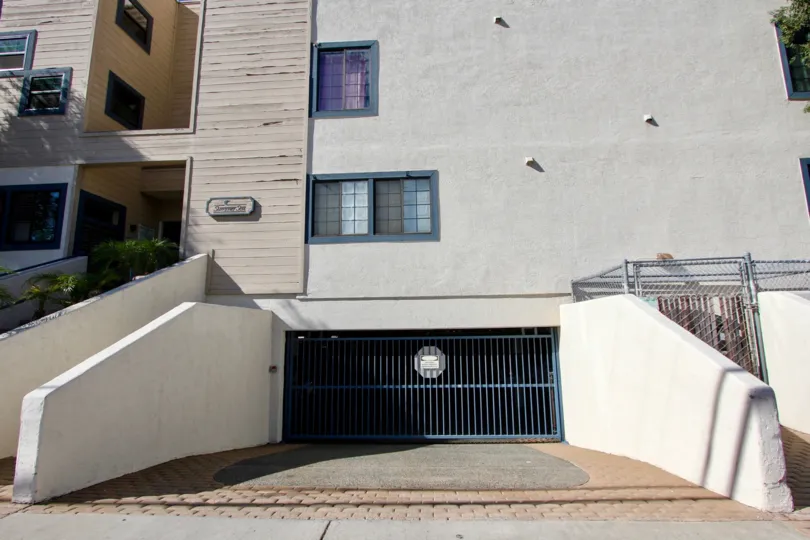 Large blue gate near parking in Summer Sea in Imperial Beach CA