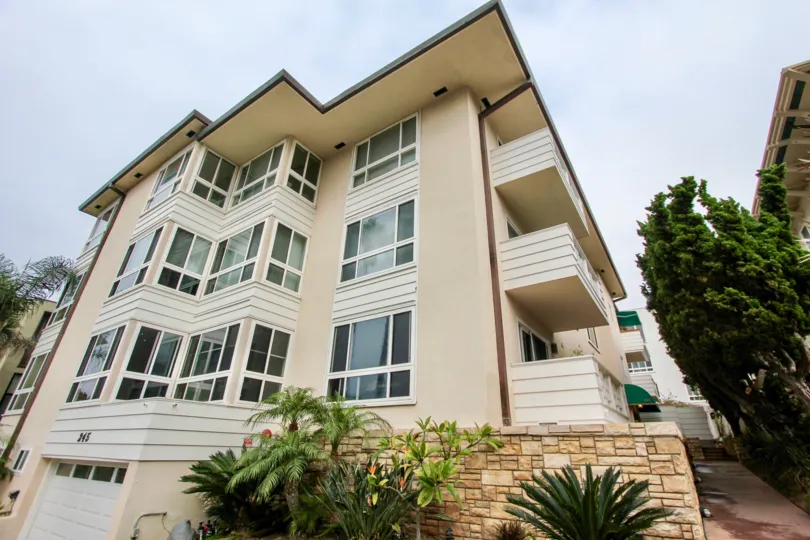 Four story brown homes inside 245 Coast community in La Jolla CA