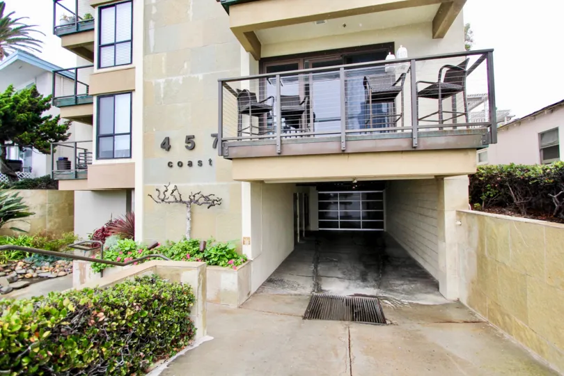 Three story residential units with underground parking inside 457 Coast in La Jolla California