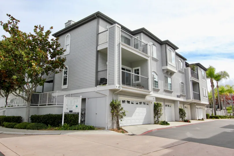 Large three story condominiums with attached garage inside Cape La Jolla Gardens in La Jolla CA