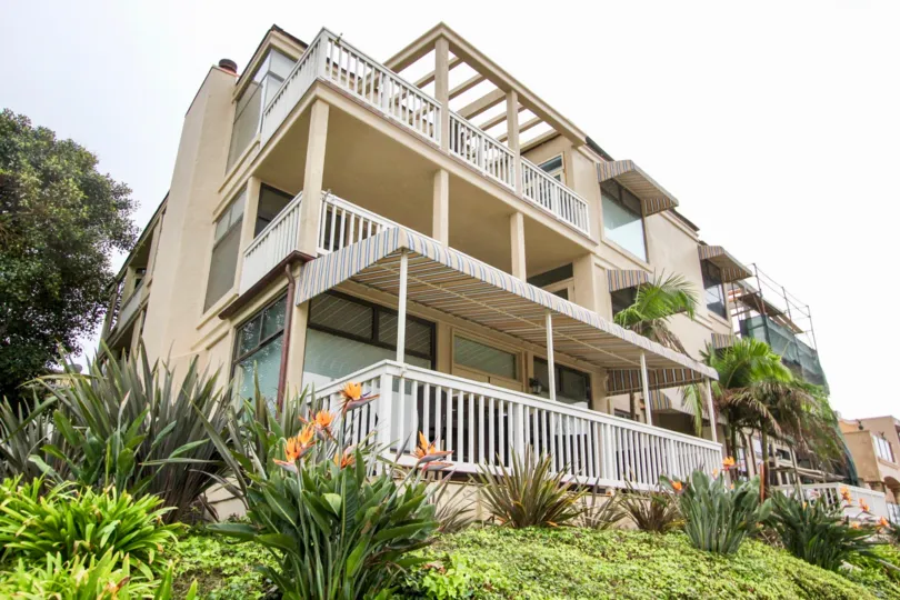 View of the balconies at Coast Pointe in La Jolla California.