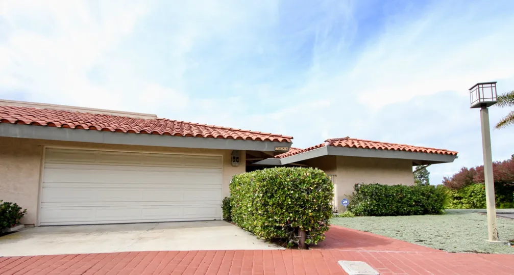 Pink housing with pink driveways in Coromandel Park in La Jolla CA