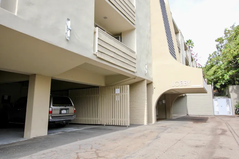 Three story residential units with underground parking at La Jolla Estates in La Jolla CA
